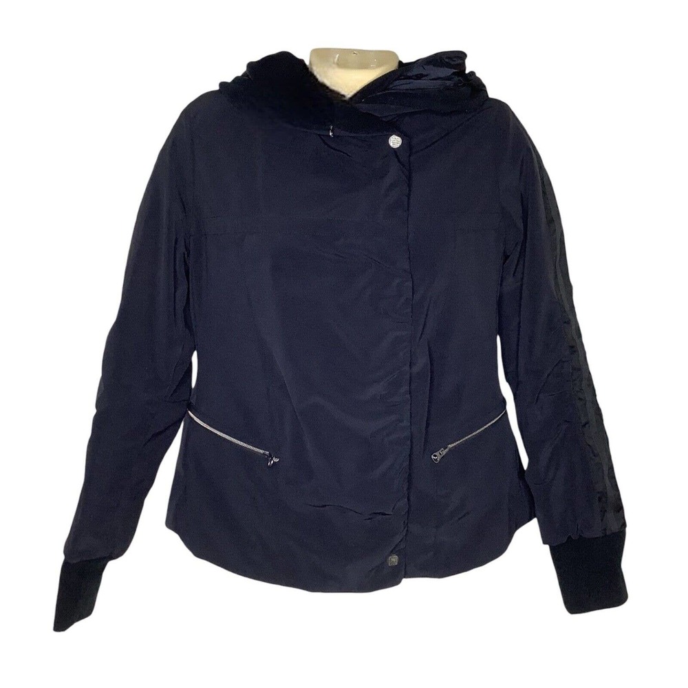 Vintage Marithe Francois Girbaud Jacket Womens Small Black Hooded Active Zip Y2K